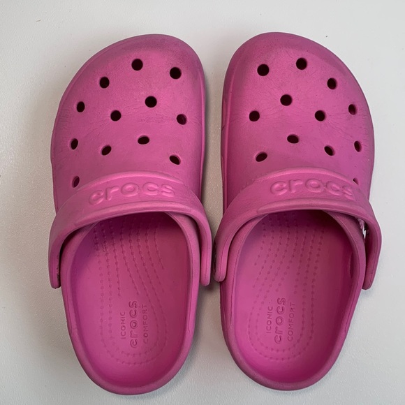 Crocs Youth Bubblegum Pink Original Size 11 - Picture 7 of 9